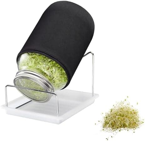 Westmark Sprossenglas Keimglas Set 2 STK - Edelstahl-Sieb & Abtropf - Für Sprossen & Microgreens - 950 ml