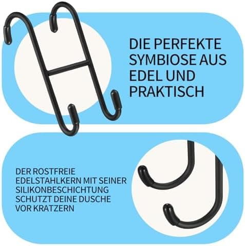 4 Stück Edelstahl Duschwandhaken – Handtuchhalter für Badezimmer ohne Bohren, ideal für Glastüren
| Edelstahl Duschhake