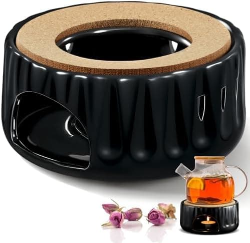 Ecoe Stövchen Teewärmer Kaffeewärmer 320ML Edelstahl mit Teelichtofen und Teelichthalter für Tee und Kaffee