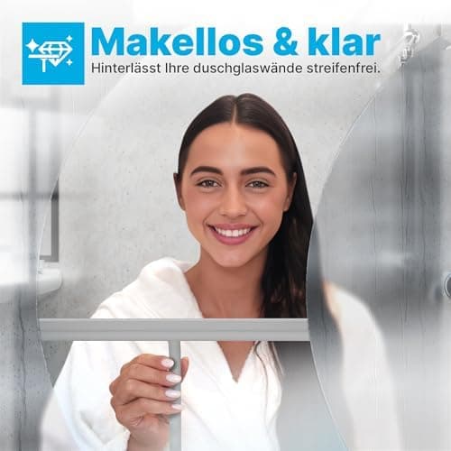 MINISMUS Silikon Duschabzieher – Selbstklebend, Glasabzieher für Duschemöbel, Badewasserabsorber – Magnet-Halterung, Ohn