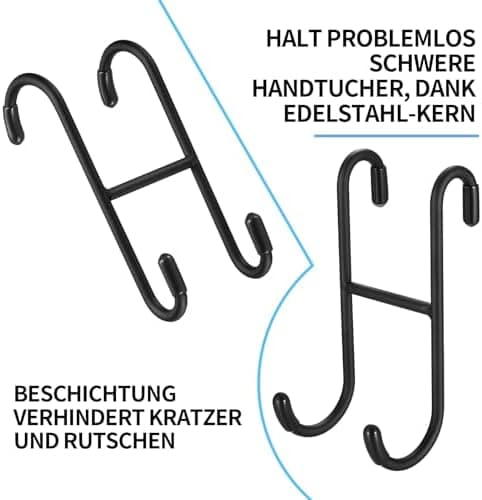 4 Stück Edelstahl Duschwandhaken – Handtuchhalter für Badezimmer ohne Bohren, ideal für Glastüren
| Edelstahl Duschhake