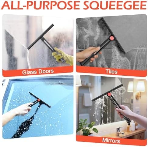 Premium Duschabzieher Silikon 360° drehbar für Multizweck-Nutzung 28 cm