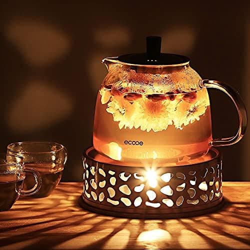 Ecoe Stövchen Teewärmer Kaffeewärmer 320ML Edelstahl mit Teelichtofen und Teelichthalter für Tee und Kaffee