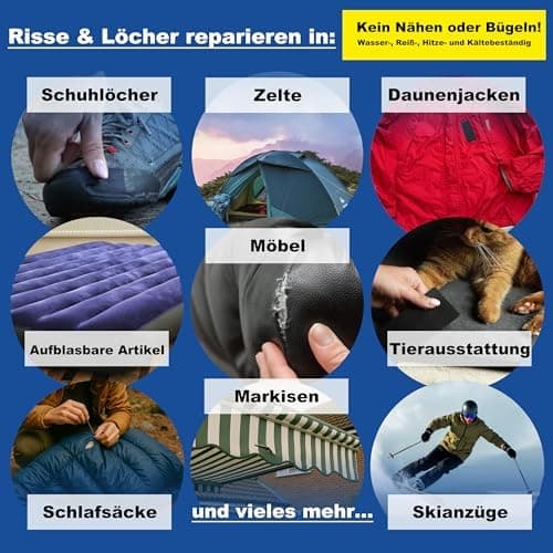 aZengear Reparaturflicken – Wasserdicht, Selbstklebend, Reiß- und Temperaturresistenter Daunenjacken-Reparatur-Stoff (Sc