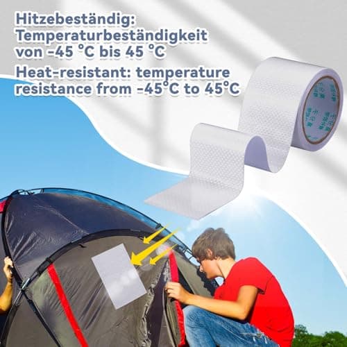 Sinmoe PE Planenband für Lkw-Reparatur - Wasserdicht - Zelt-Flicken - Kfz-Anhänger-Reparatur (8cm x 8m, Transparent)