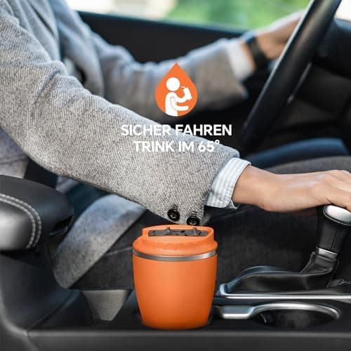 Ideaux Isolierbecher 14oz (420ml) | Doppelwandig | Eign. für Kaffee & Tee - Grün | Auslaufsicher | Reisebef. | Heiß & Ka