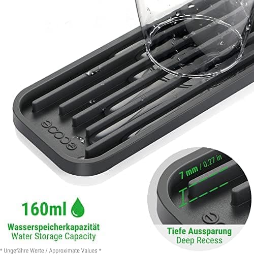 Ecooe 2 Stück Silikon Abtropfmatte Platzsparende Trocknungsfach für Gläser und Flaschen Speisetafel Spülmaschinenfest 21