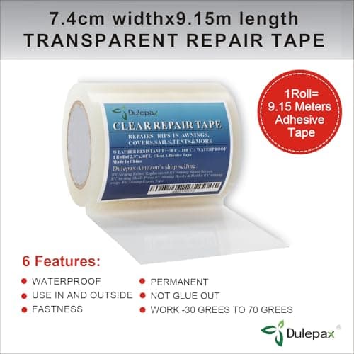 Dulepax Zelt Reparaturband Wohnmobil Markisen Reparatur-Kit Transparentes Planenreparaturband
| Dulepax Zelt Reparaturb