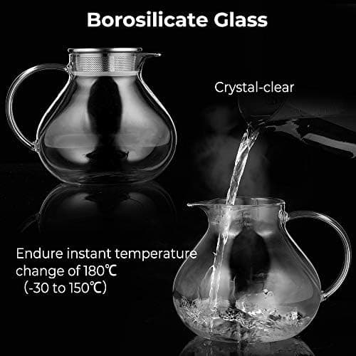 Ecooe 1000mL Teekanne mit Stövchenglas und Edelstahl-warme-teee-Teebereiter
