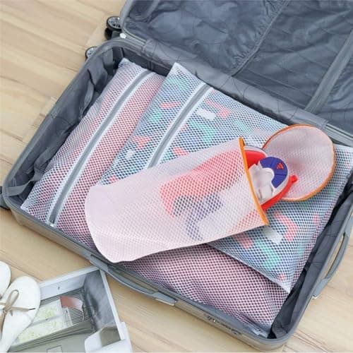 Kimmama Waschbeutel Schuhe 125 g/m² Mesh Langlebiger und wiederverwertbarer Waschbeutel Reiseorganisation (7"×15")  
Kim
