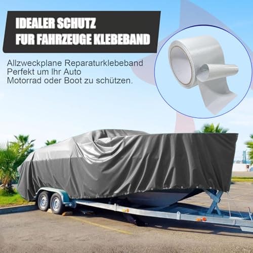 Reparaturset Schwarz für Zelt und Markise - Kleber zur Reparatur von Plane & Schutzplanen (5cm*10m)  
Klebeband Schwarz