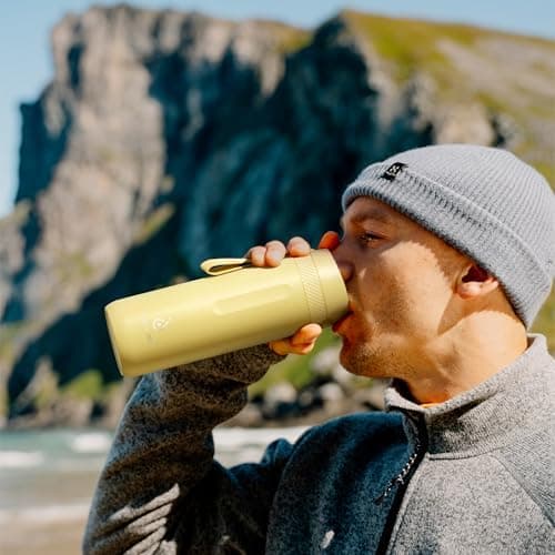 Ideaux Isolierbecher 14oz (420ml) | Doppelwandig | Eign. für Kaffee & Tee - Grün | Auslaufsicher | Reisebef. | Heiß & Ka