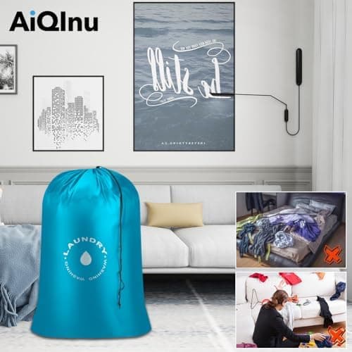 AiQInu Wäschesäcke mit Kordelverschluss für Studenten im Schlafsaal und Reisen, 60 x 85cm Global Recycled Standard