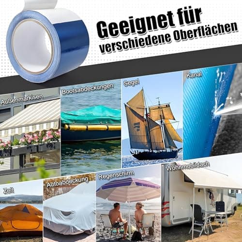 Reparaturset Schwarz für Zelt und Markise - Kleber zur Reparatur von Plane & Schutzplanen (5cm*10m)  
Klebeband Schwarz