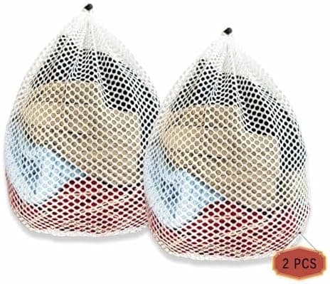 3 Stück Wäschenetz für Waschmaschine - Wäschebeutel 40cm - 60cm, 3 Verschiedene Größen, Kordelstopper, Wiederverwendbar