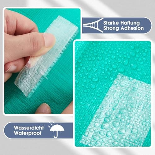 Sinmoe PE Planenband für Lkw-Reparatur - Wasserdicht - Zelt-Flicken - Kfz-Anhänger-Reparatur (8cm x 8m, Transparent)
