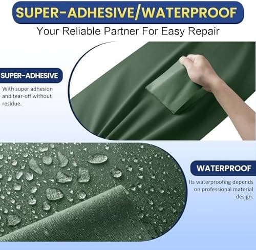Selbstklebender Textilkleber 10x200cm, Wasserdicht Repair Patch, Zelt Stoffspar Patch für Sofa RV Markisen Stühle
