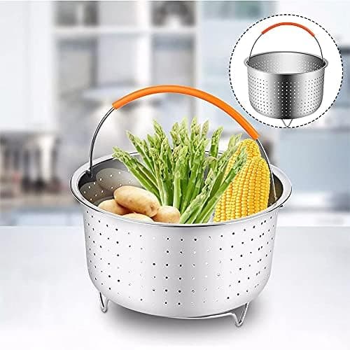 Edelstahl Dampfgarer Dampfeinsatz, Instant Topf Zubehör - Kochen & Gemüse Dampfkorb, Dämpfkorb für Schnellkochtopf mit S