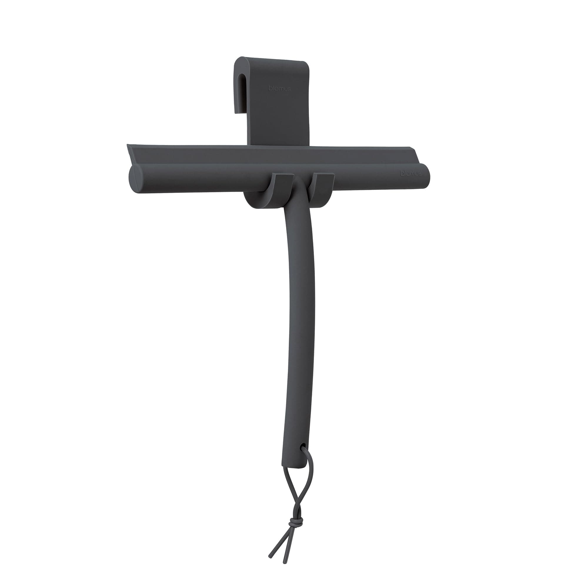 blomus -VIPO- Duschwischer für Anthrax/Grau, magnetgesteuerter Designduschaufhänger, streifenfreie Reinigung (H 20 cm, B