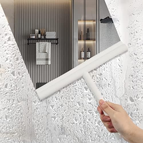 MOSUO Duschabzieher Schwarz - Dusche, Fensterreinigung, Edelstahl-Kern, Silikon, Badezimmer