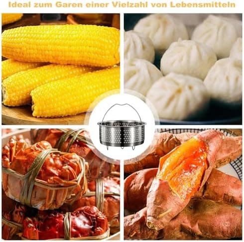 Edelstahl 304 Dampfgarer Topf für schnell kochendes Gemüse und Früchte mit Griff (22cm) - Topf mit Dämpfereinsatz für Ko