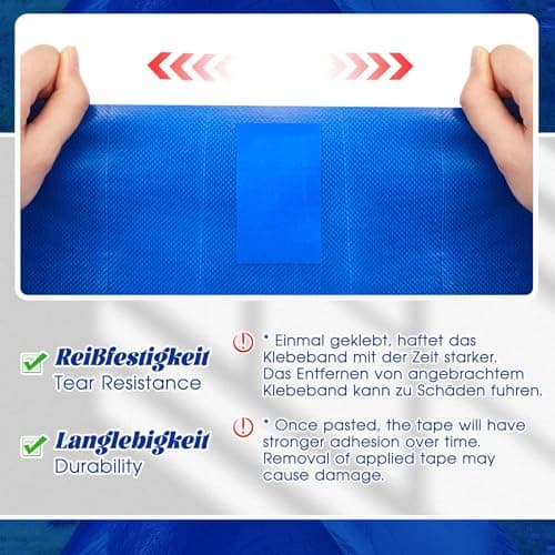 Sinmoe PE Planenband für Lkw-Reparatur - Wasserdicht - Zelt-Flicken - Kfz-Anhänger-Reparatur (8cm x 8m, Transparent)