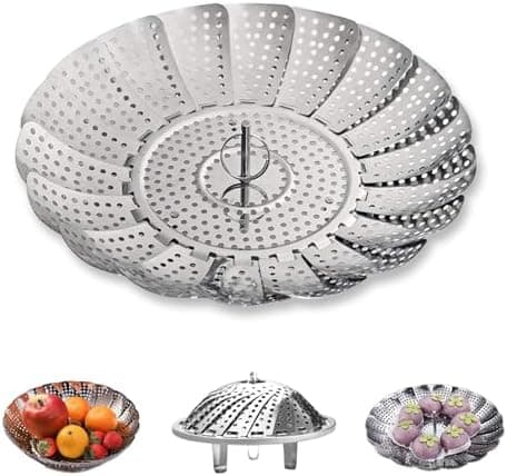 Düsteinsatz Edelstahl Topf Gareinsatz Einstellbar 14cm-23cm Gemüse Fisch Meeresfrüchte Kochen