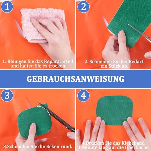 PE Planenband, Reparaturklebeband für Gewebeplanen, für LKW-Abdeckplanen, Markisen und Zelte, weiß, 5M * 8CM