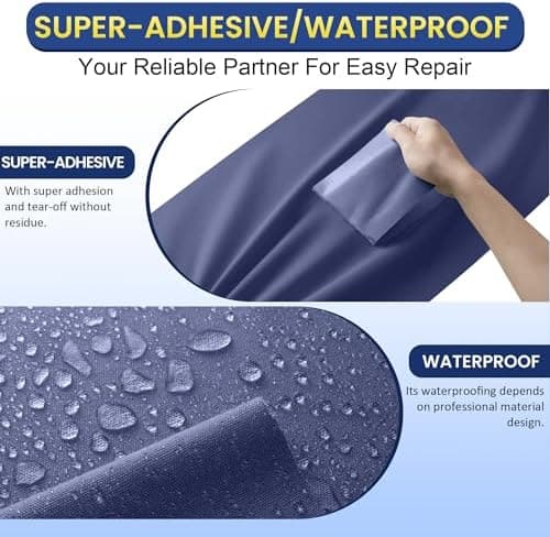 Selbstklebender Textilkleber 10x200cm, Wasserdicht Repair Patch, Zelt Stoffspar Patch für Sofa RV Markisen Stühle