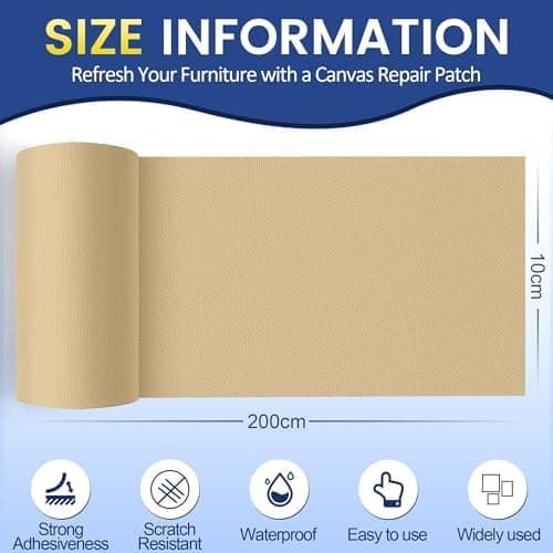 Selbstklebender Textilkleber 10x200cm, Wasserdicht Repair Patch, Zelt Stoffspar Patch für Sofa RV Markisen Stühle