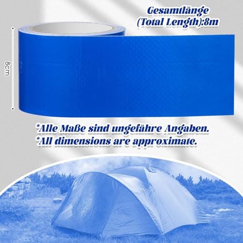 Sinmoe PE Planenband für Lkw-Reparatur - Wasserdicht - Zelt-Flicken - Kfz-Anhänger-Reparatur (8cm x 8m, Transparent)