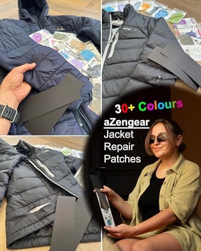 aZengear Reparaturflicken – Wasserdicht, Selbstklebend, Reiß- und Temperaturresistenter Daunenjacken-Reparatur-Stoff (Sc