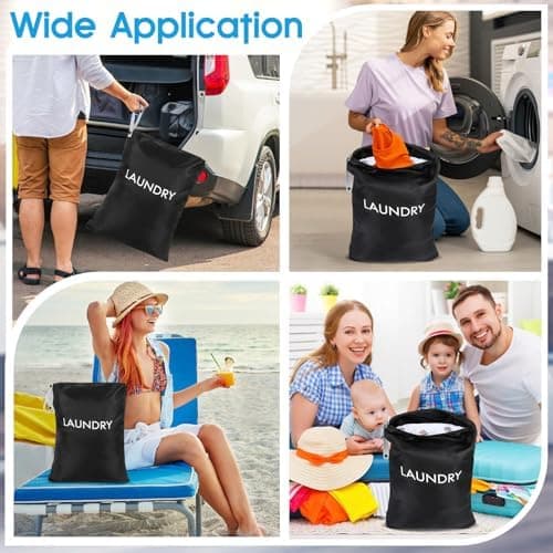 35 * 55cm Wasserdichte Wäschesack für Zuhause und Reisen – 2 Stück – Faltbar – SchmutzWK-3555-WH-Reisen-Camping  
35 * 4