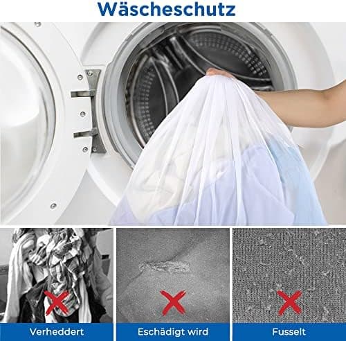 Ecoe groß Wäschesack für Waschmaschine, ideal für Schulanfang und Wohnung, XXL Netz mit Kordelstopper, 60x90cm
