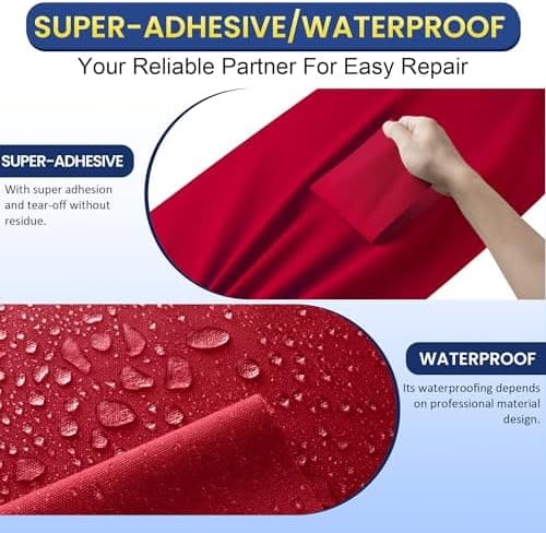 Selbstklebender Textilkleber 10x200cm, Wasserdicht Repair Patch, Zelt Stoffspar Patch für Sofa RV Markisen Stühle
