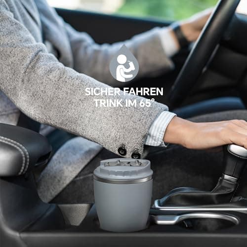 Ideaux Isolierbecher 14oz (420ml) | Doppelwandig | Eign. für Kaffee & Tee - Grün | Auslaufsicher | Reisebef. | Heiß & Ka