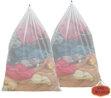 3 Stück Wäschenetz für Waschmaschine - Wäschebeutel 40cm - 60cm, 3 Verschiedene Größen, Kordelstopper, Wiederverwendbar