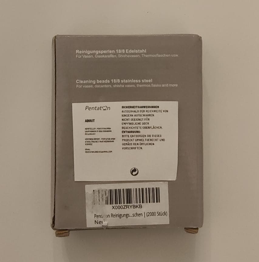 Edelstahl-Reinigungsperlen für Flaschen und Vasen (2000 Stück) - Rostfrei - Perfect für Haushaltsreinigung