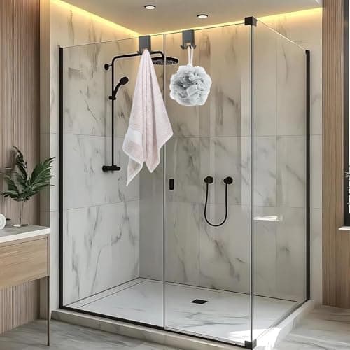 Haken Duschwand für Dusche Handtuchhalter Without Bohren Glastür 5-10 mm  
Doppelseitige Duschhaken für Glasspwand Halte