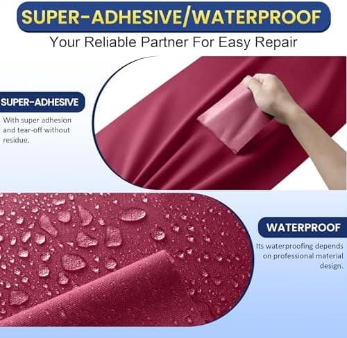 Selbstklebender Textilkleber 10x200cm, Wasserdicht Repair Patch, Zelt Stoffspar Patch für Sofa RV Markisen Stühle