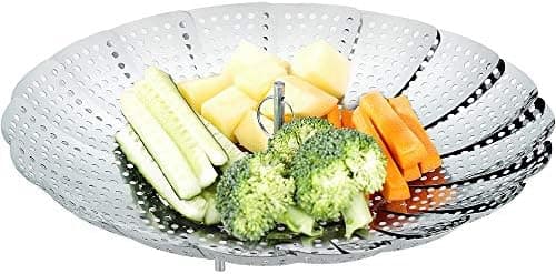 Ecooe Bambusdämpfer mit verstärktem Edelstahlrand, 20cm für Reis, Dim Sum und Gemüse,perfect für Familie und Freunde