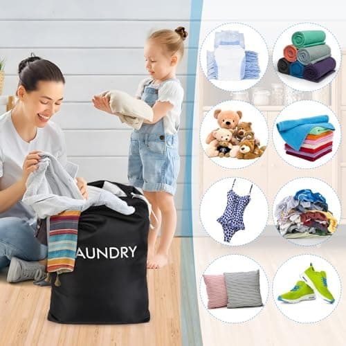 35 * 55cm Wasserdichte Wäschesack für Zuhause und Reisen – 2 Stück – Faltbar – SchmutzWK-3555-WH-Reisen-Camping  
35 * 4