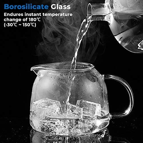 Ecooe 1000mL Teekanne mit Stövchenglas und Edelstahl-warme-teee-Teebereiter
