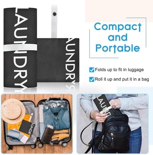 35 * 55cm Wasserdichte Wäschesack für Zuhause und Reisen – 2 Stück – Faltbar – SchmutzWK-3555-WH-Reisen-Camping  
35 * 4