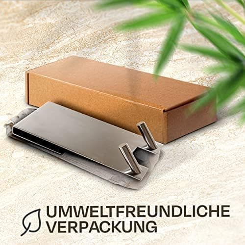 Praknu 2-Haken-Duschhaken - Rohrlochfrei - Innenauskleidung - Rostfreier Edelstahl - Für Glasstärken von 6-12 mm - Rosts