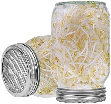Edelstahl-Einnahmegläser-Set 1000 ml mit Siebkeimdeckeln und Accessoaren für Hausapotheke