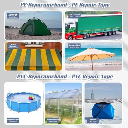 Sinmoe PE Planenband für Lkw-Reparatur - Wasserdicht - Zelt-Flicken - Kfz-Anhänger-Reparatur (8cm x 8m, Transparent)