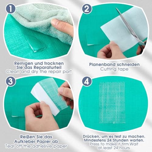 Sinmoe PE Planenband für Lkw-Reparatur - Wasserdicht - Zelt-Flicken - Kfz-Anhänger-Reparatur (8cm x 8m, Transparent)
