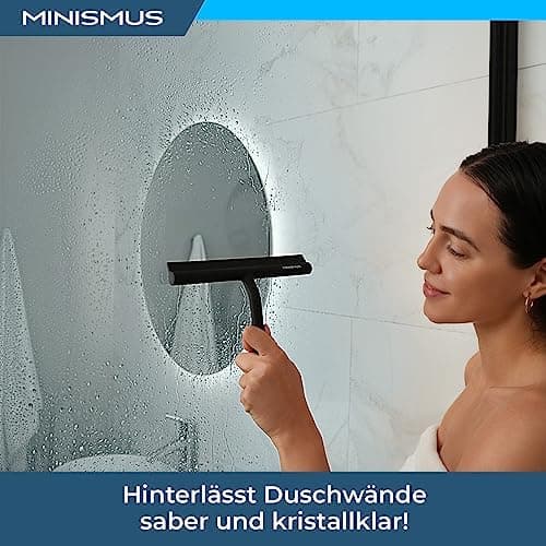 MINISMUS Silikon Duschabzieher – Selbstklebend, Glasabzieher für Duschemöbel, Badewasserabsorber – Magnet-Halterung, Ohn