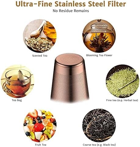 Glastal Bronze Teekanne 1500ml Edelstahl Teewärmer für Teebegeisterteuled
Glastal 1500ml Bronze Teekanne mit Stövchen fü
